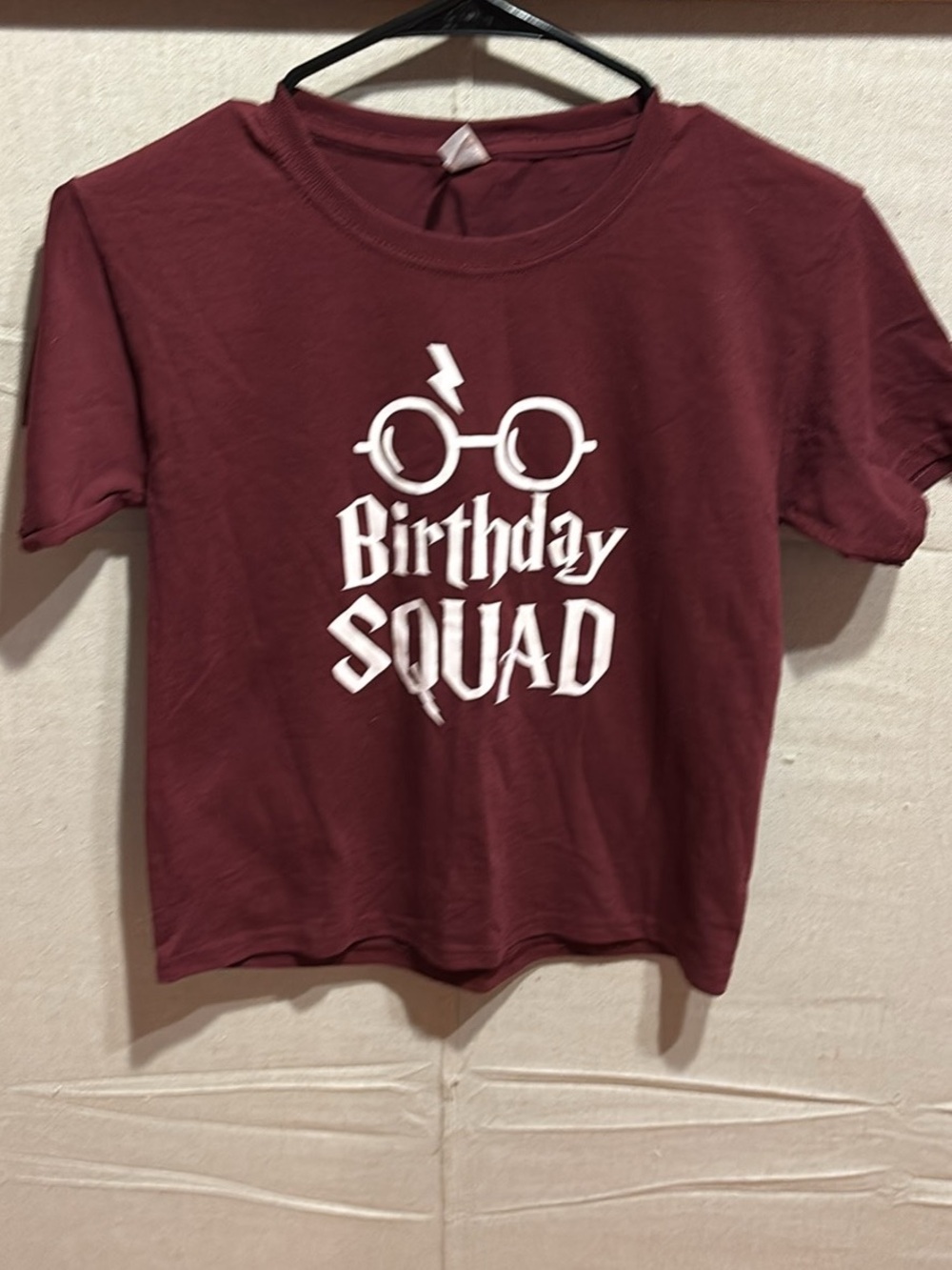 Jerzees Maroon 'Birthday Squad' Tee for Kids